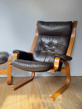 Load image into Gallery viewer, Vintage 1960’s Danish Leather Chair and Ottoman