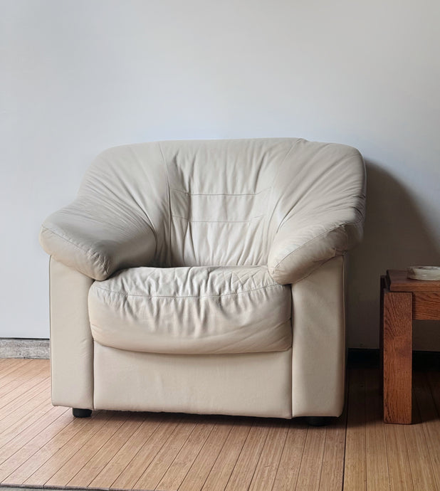 1980’s Italian Leather Lounge Chair