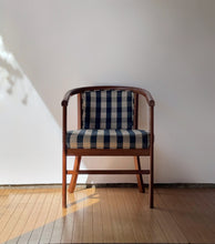 Load image into Gallery viewer, Vintage Checkered Barrel Back Accent Chair