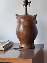 Load image into Gallery viewer, Vintage MCM Wooden Owl Lamp