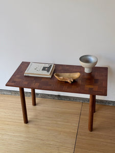 Vintage Danish Woven Parquet Table