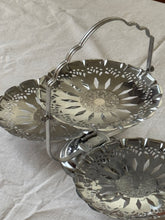 Load image into Gallery viewer, Vintage Aluminum Chrome Tiered Foldable Serving Tray