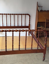 Load image into Gallery viewer, Antique Victorian Walnut Jenny Lind Style Spindle Bed Full Size