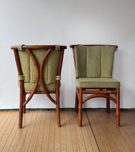 Load image into Gallery viewer, Pair of Vintage Upholstered Rattan Chairs