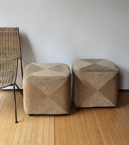 Pair of Beige Ottomans