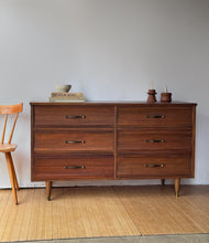 Load image into Gallery viewer, Vintage MCM Lowboy Dresser w/ Mirror
