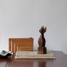 Load image into Gallery viewer, Vintage MCM Carved Wooden Cat