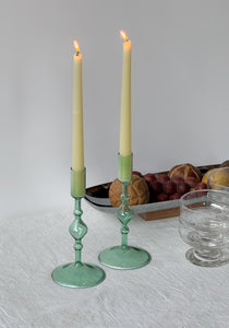 Glass Poketo Green Candlestick Holders