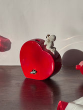 Load image into Gallery viewer, Vintage Ceramic Red Heart Music Box