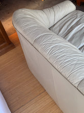 Load image into Gallery viewer, Vintage Post Modern Beige Leather Sofa