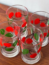 Load image into Gallery viewer, Libbey Vintage Red Cherry Juice Glasses