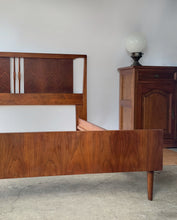 Load image into Gallery viewer, Walnut MCM Full Sized Bed Frame
