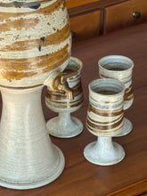 Load image into Gallery viewer, Vintage Studio Pottery Carafe with Matching Goblets
