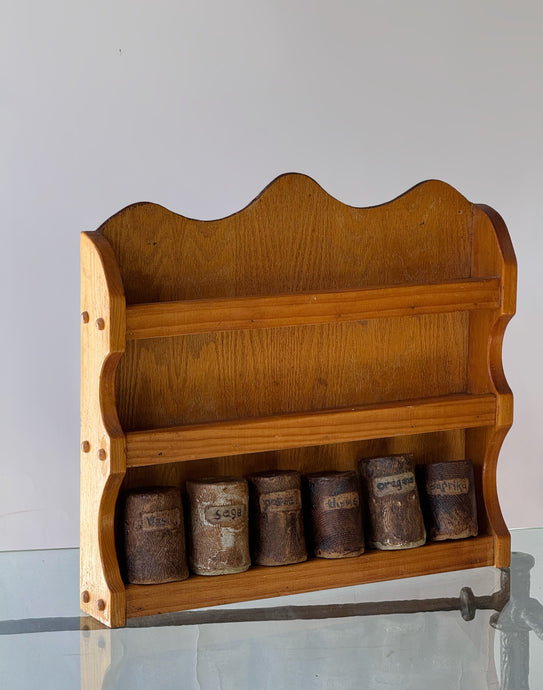 Vintage Handcrafted Wooden Display Shelf