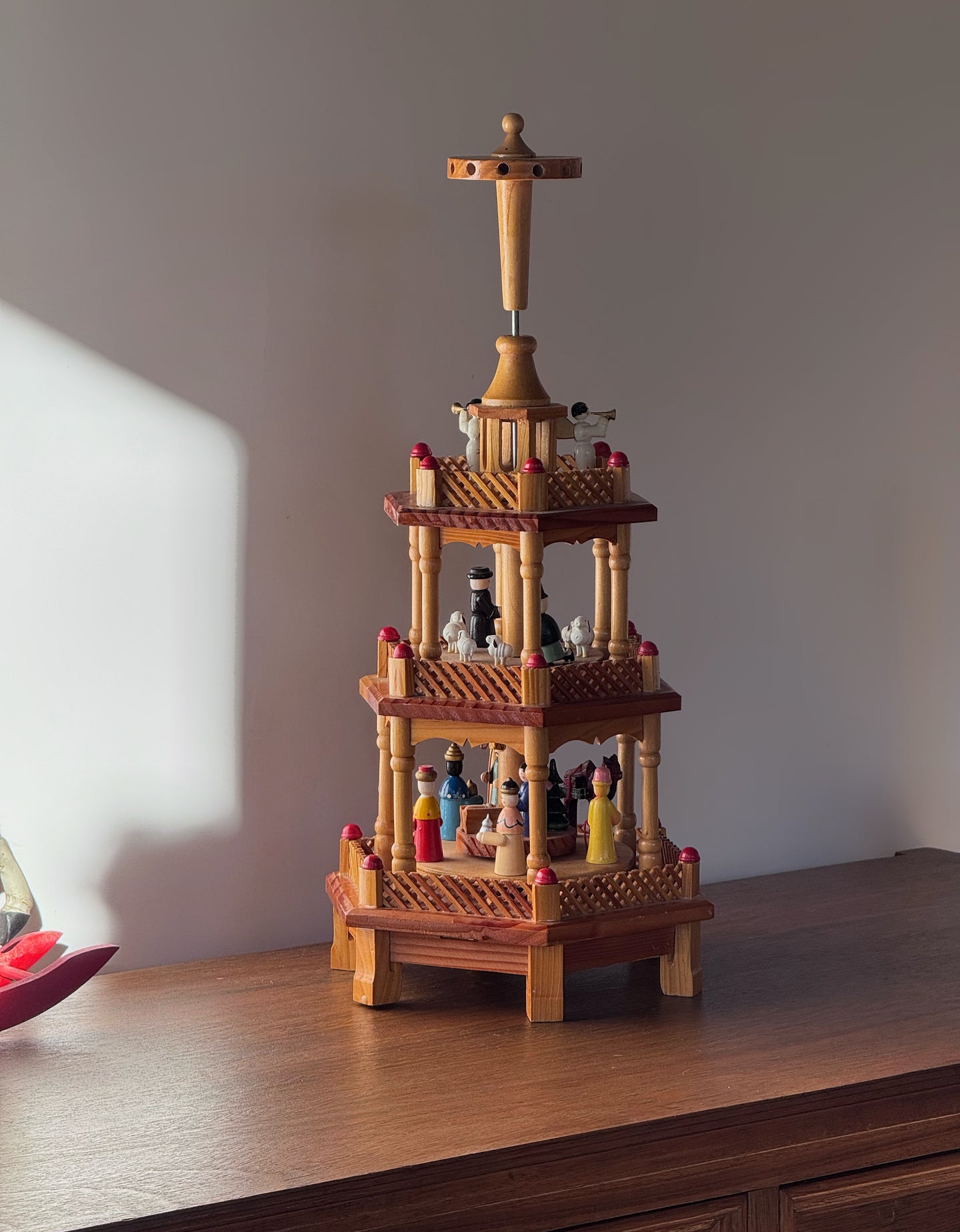 Vintage Wooden German Christmas Carousel