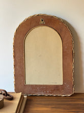Load image into Gallery viewer, Vintage Cream Colored Wicker Mirror