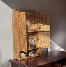 Load image into Gallery viewer, Vintage Wicker Wall Cabinet