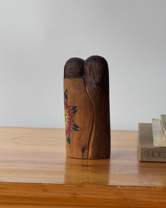 Vintage Paul Sand Carved Native Folk Art