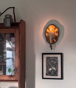 Vintage Brass Candle Wall Sconce