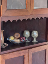 Load image into Gallery viewer, Vintage Rustic Scalloped Corner Hutch