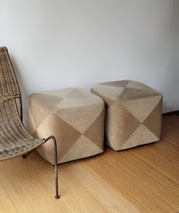 Pair of Beige Ottomans