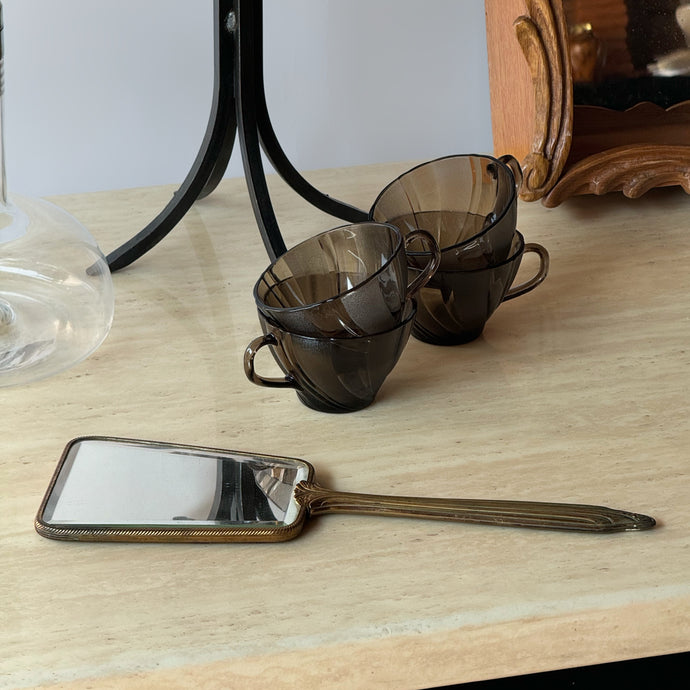 Antique Handheld Brass Mirror