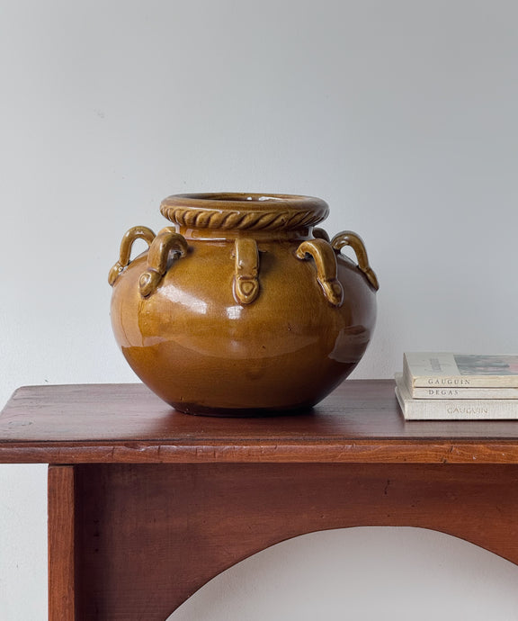 Glazed Handcrafted Crackle Pottery Vase