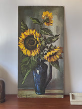 Load image into Gallery viewer, Vintage MCM Impressionist Sunflower Still Life Print Th. Lehner