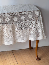 Load image into Gallery viewer, Vintage Hand Crotched Cotton Table Cloth