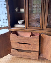 Load image into Gallery viewer, Vintage Drexel Brutalist Style Cabinet Hutch