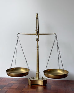 Antique Brass Scale and Weights