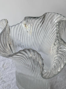 Vintage Glass 'Handkerchief' Vase by Ridel