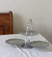 Load image into Gallery viewer, Vintage Aluminum Chrome Tiered Foldable Serving Tray