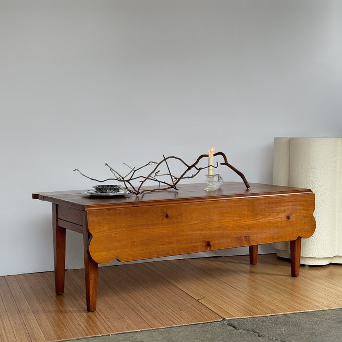 Vintage Scalloped Walnut Coffee Table