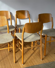 Load image into Gallery viewer, Vintage Danish Set of 6 Beechwood Chairs