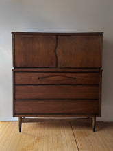 Load image into Gallery viewer, Mid Century Modern Bassett Highboy Dresser