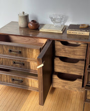 Load image into Gallery viewer, Mid Century Modern Lowboy Spanish Revival Dresser by Bassett Furniture