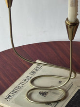 Load image into Gallery viewer, Cursive Gold Tone Candelabra