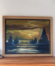 Load image into Gallery viewer, Vintage Original Seascape on Canvas
