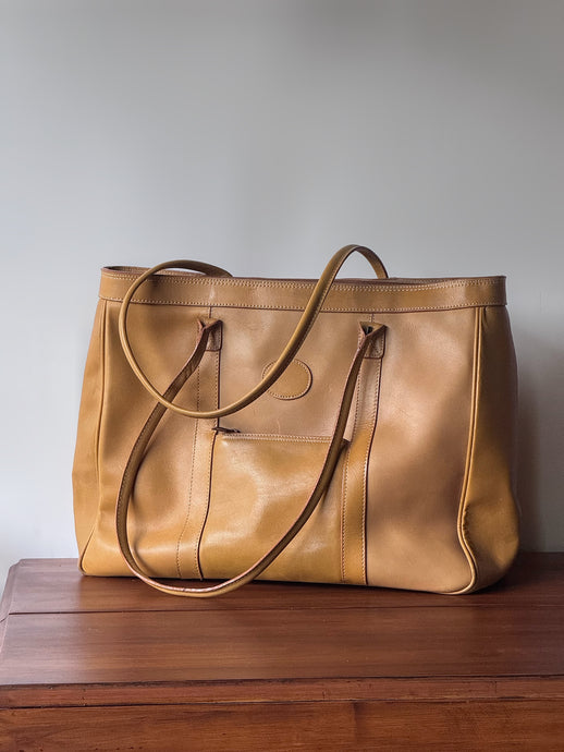 XL Vintage Top Grain Leather Shoulder Tote