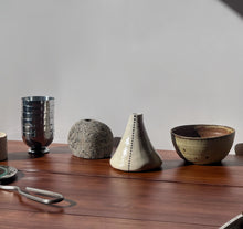 Load image into Gallery viewer, Vintage Triangular Pottery Bud Vase