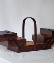 Load image into Gallery viewer, Vintage Wooden Accordion Sewing Box