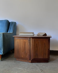 1970's Walnut Storage End Table