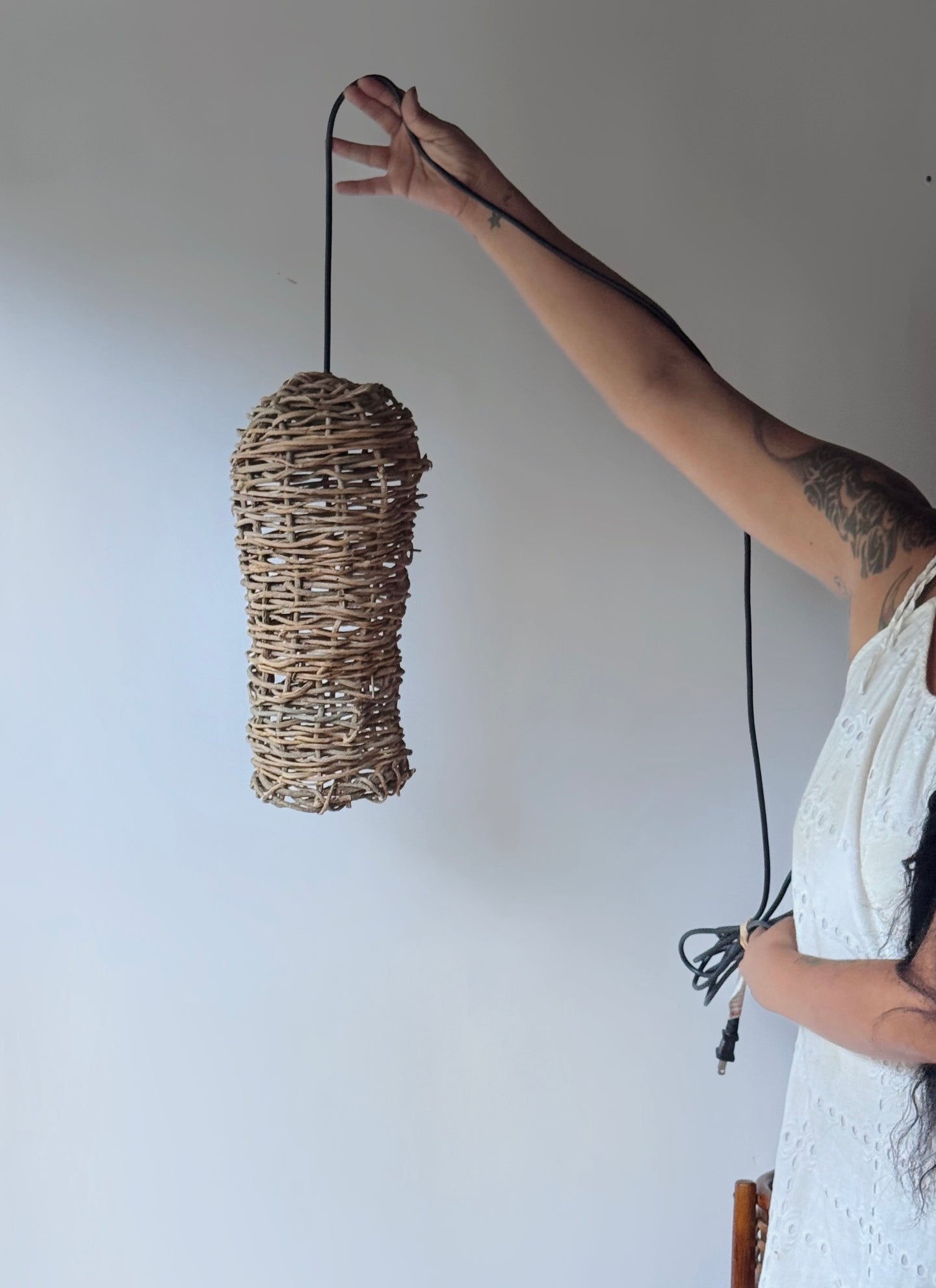 Handwoven Basket Pendant Lamp