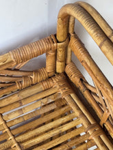 Load image into Gallery viewer, Vintage 60's Rattan Rolling Cart