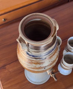 Vintage Studio Pottery Carafe with Matching Goblets