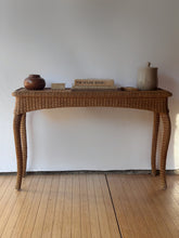 Load image into Gallery viewer, Vintage Wicker Console Table