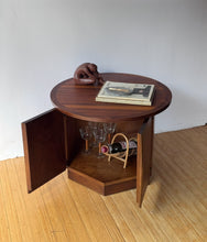 Load image into Gallery viewer, 1960’s Lane Walnut Drum Table/cabinet Rhythm Collection