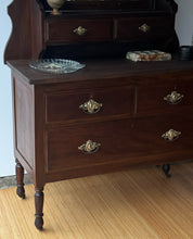 Load image into Gallery viewer, Antique Early American Tiger Oak Vanity Dresser