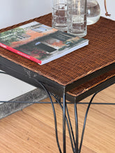 Load image into Gallery viewer, Iron &amp; Wicker Top Nesting Tables